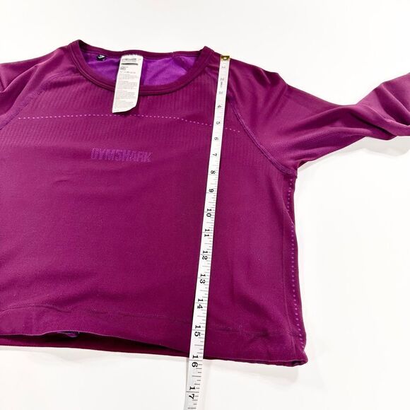 Gymshark purple sweat seamless cinch waist crop top long sleeve shirt S - Picture 8 of 10